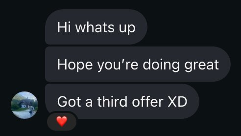 Skip to Sales student result: a third job offer received