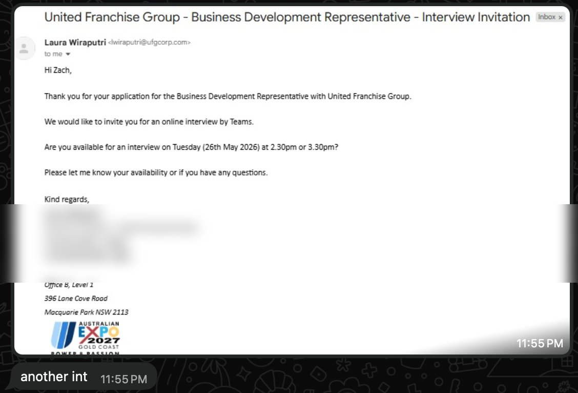 Skip to Sales student result: an interview invitation for a Business Development Representative role