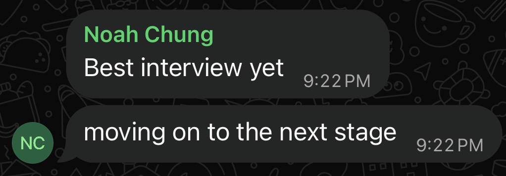 Skip to Sales student result: a best-yet interview moving to the next stage