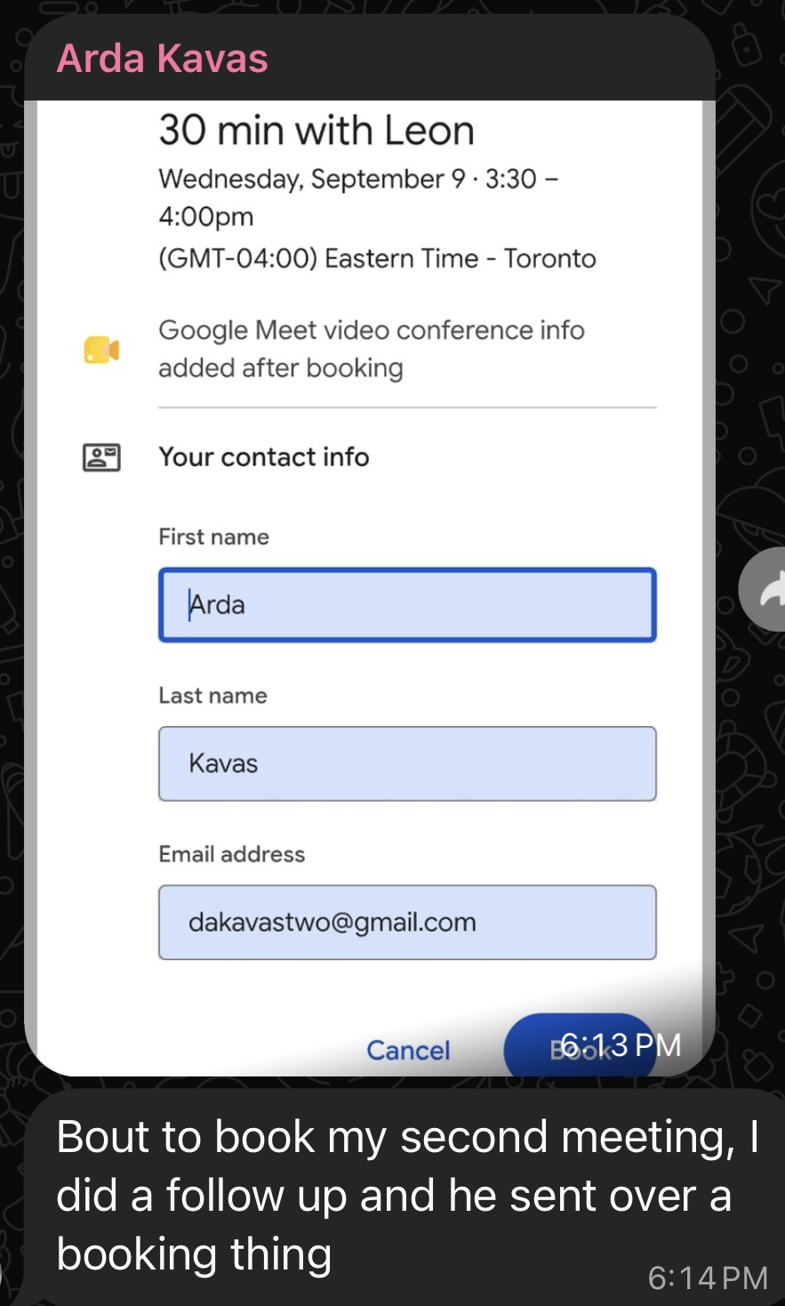 Skip to Sales student result: a second meeting booked